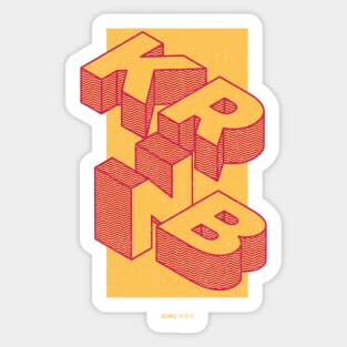 Korean RnB Hip-hop Pop Music With Yellow Blocked Letters Sticker